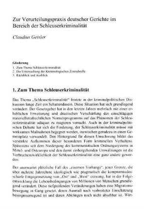 333-348, Zur Verurteilungspraxis deutscher Gerichte im Bereich der Schleuserkriminalität