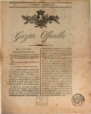 Gazette officielle : ordonnances du roi. 1815/16
