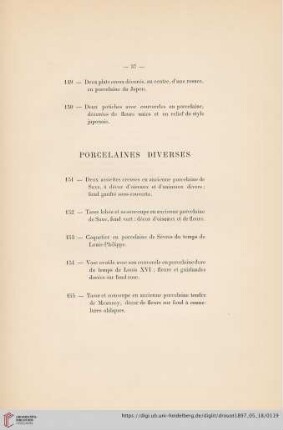 Porcelaines Diverses (Nr. 151 - 155)