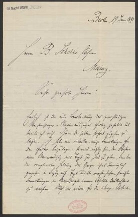 Brief an B. Schott's Söhne : 19.06.1891