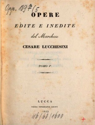 Opere edite e inedite, 5