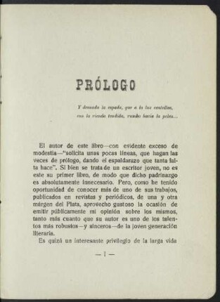 Prólogo - Y desnuda la espada, que a la luz centellea, con la rienda tendida, rumbo hacia la pelea...