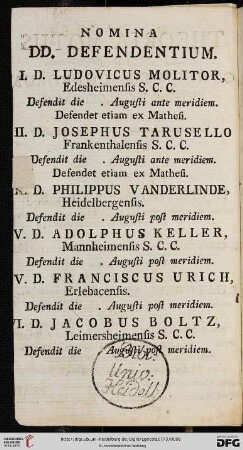 Nomina dd. defendentium