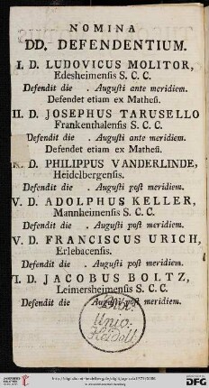 Nomina dd. defendentium