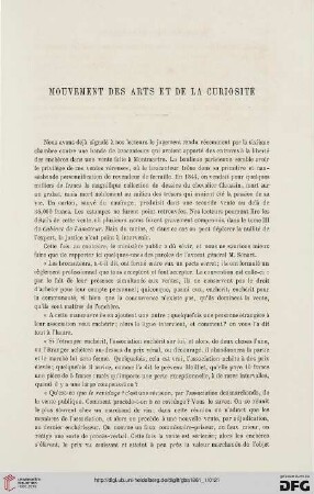 Mouvement des arts et la curiosité