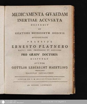 Medicamenta Qvaedam Inertiae Accvsata