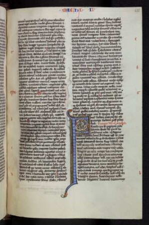 Zierinitialen mit Ranken und Drachen geschmückt.