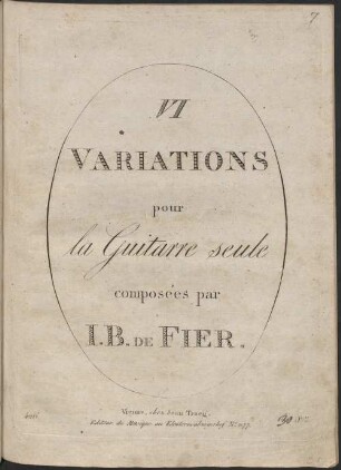 VI variations pour la Guitarre seule