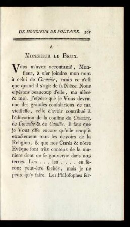 A Monsieur le Brun.