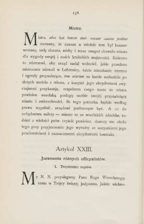 Artykul XXIII. Juramenta roznych officyalistow