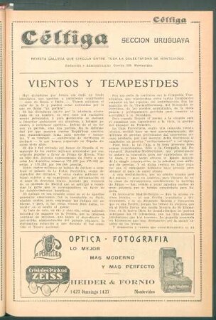 Vientos y [tempestades] : [De "El Pueblo Gallego", Vigo.]