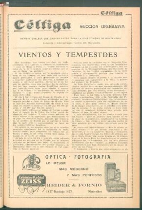 Vientos y [tempestades] : [De "El Pueblo Gallego", Vigo.]