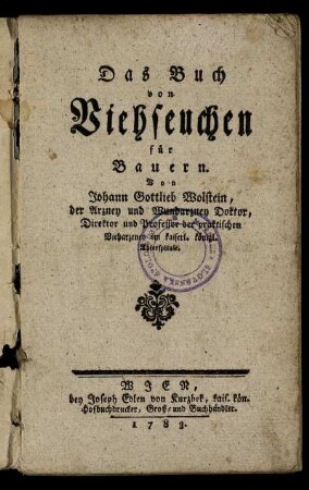 Das Buch von Viehseuchen : für Bauern