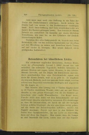 Retouchiren bei künstlichem Lichte