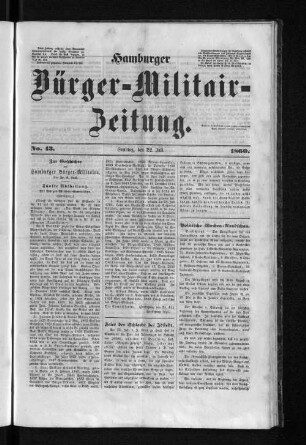 Hamburger Bürger-Militair-Zeitung. No. 43. 1860
