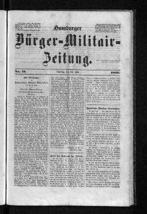 Hamburger Bürger-Militair-Zeitung. No. 43. 1860