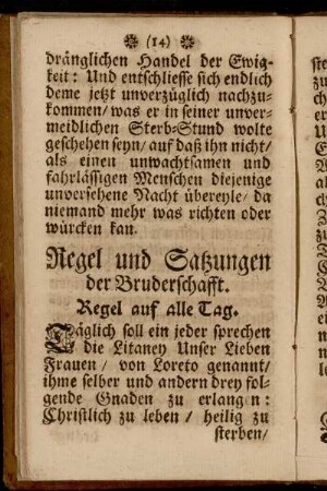 Regel und Satzungen der Bruderschafft.