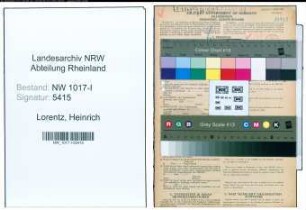 Entnazifizierung Heinrich Lorentz , geb. 25.07.1908 (Kaufmeister)