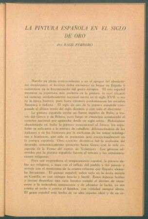 La pintura española en el siglo de oro