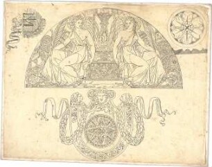 Röhrer, Karl; Dekor- und Ornamententwürfe - Figürliche und ornamentale Studien (Perspektive)