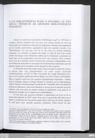 9. Les Bibliothèques Waqf À Istanbul Au XVIe Siècle, Prémices De Grandes Bibliothèques Publiques
