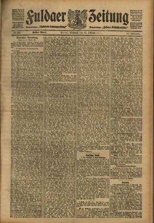 Erste Ausgabe vom Mittwoch, den 25. Oktober 1911.