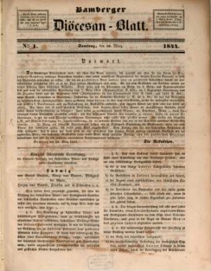Bamberger Diöcesan-Blatt. 1844