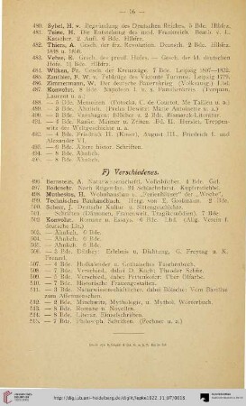 F) Verschiedenes (Nr. 496-515)