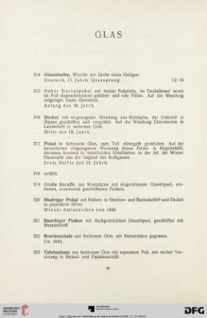 Glas (Nr. 314-336)