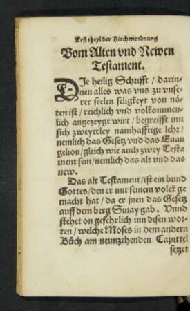 Vom Alten und Newen Testament.