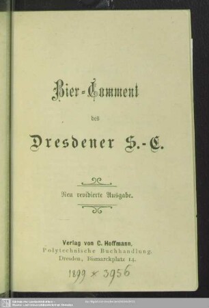 Bier-Comment des Dresdener S.-C.