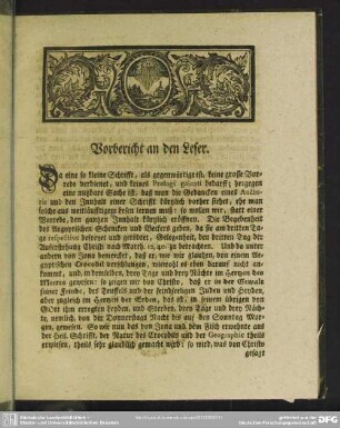 Vorbericht an den Leser