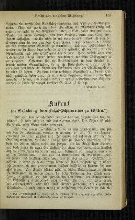 Aufruf zur Gründung eines Lokal-Schulvereins zu Witten