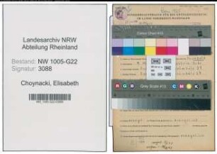 Entnazifizierung Elisabeth Choynacki , geb. 09.10.1903 ()
