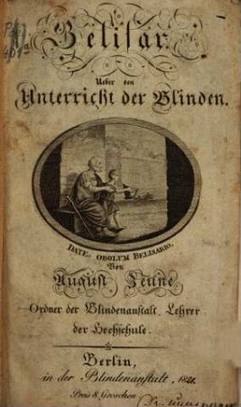 Belisar : Über den Unterricht der Blinden