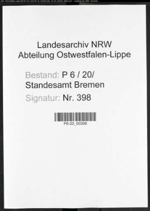 Sterberegister Standesamt Bremen