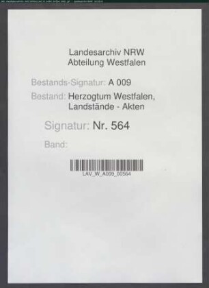 Landtagsproposition (Abschrift)