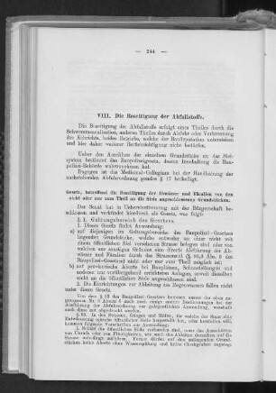 VIII. Die Beseitigung der Abfallstoffe.