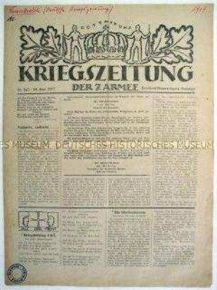 Feldzeitung der 7. Armee mit Nachrichten und Berichten von verschiedenen Frontabschnitten