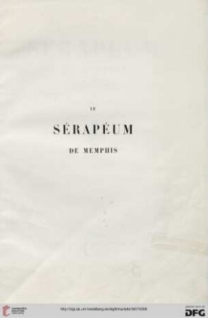 Le Sérapéum de Memphis