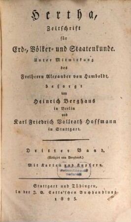 Hertha : Zeitschrift für Erd-, Völker- und Staatenkunde. 3. 1825