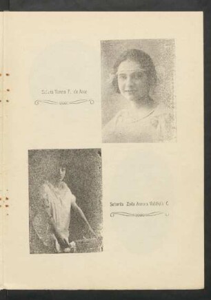 [Fotografías de] Señora Teresa F. de Arce [y] Señorita Zoila Aurora Valdivia C.