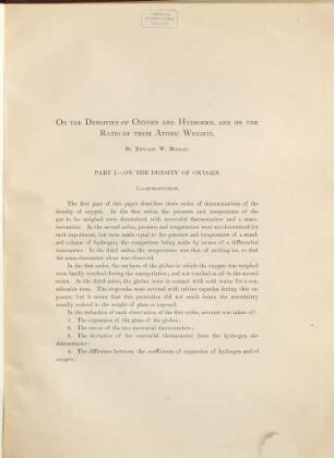 On the densities of oxygen and hydrogen, and on the ratio of their atomic weights