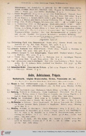 Aebte, Aebtissinnen, Pröpste (Nr. 650 - 856)