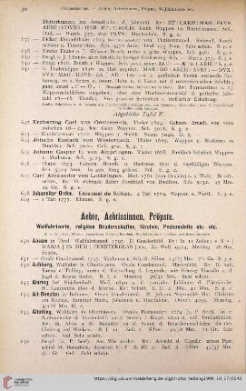Aebte, Aebtissinnen, Pröpste (Nr. 650 - 856)