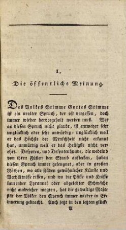 Beherzigungen vor dem Wiener Kongress