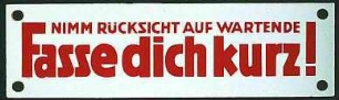 Fasse dich Kurz