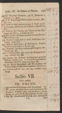 Sectio VII.
