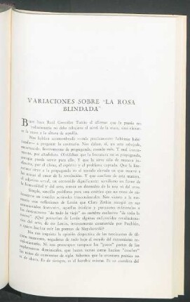 Variaciones sobre la rosa blindada