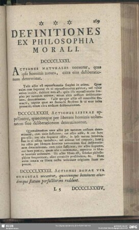 Definitiones Ex Philosophia Morali